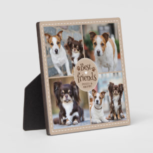 Hund BEST FREUNDS 4 Fotos - Handdrucke nach Maß Fotoplatte