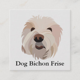 Hund Bichon Frise Niedlich Hund Quadratische Visitenkarte