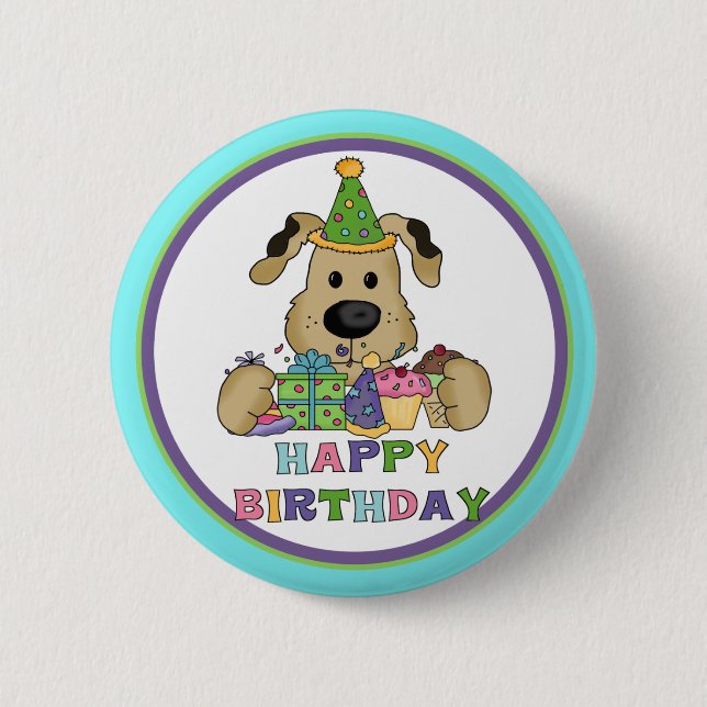 Hund Birthday Button (Vorderseite)