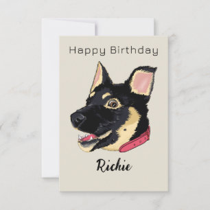 Hund Birthday - Deutscher Schäferpuppenname Karte
