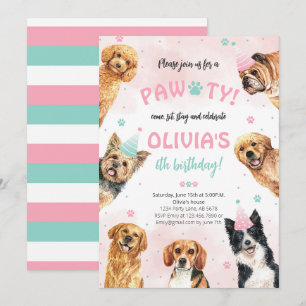 Hund Birthday Pawty Einladung