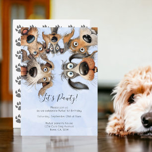 Hund Birthday Pawty Niedlich Personalisiert Einladung