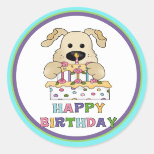 Hund Birthday Runder Aufkleber