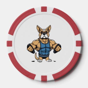 Hund Bodybuilder Pokerchips