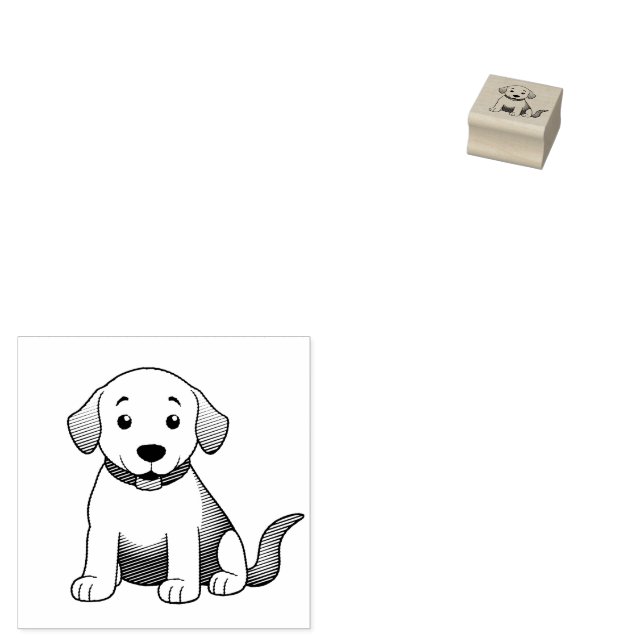 Hund Braun, sitzend -  Gummistempel (Stempel)