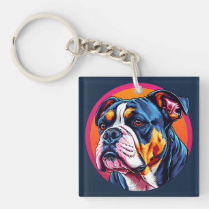 Hund Bunte Digitale Illustration Schlüsselanhänger
