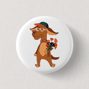 Hund, Cartoon Hund, Natur Button