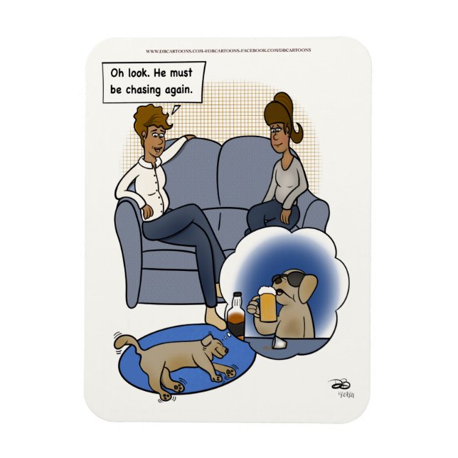 Hund Chasing Dream Magnet (Vertikal)