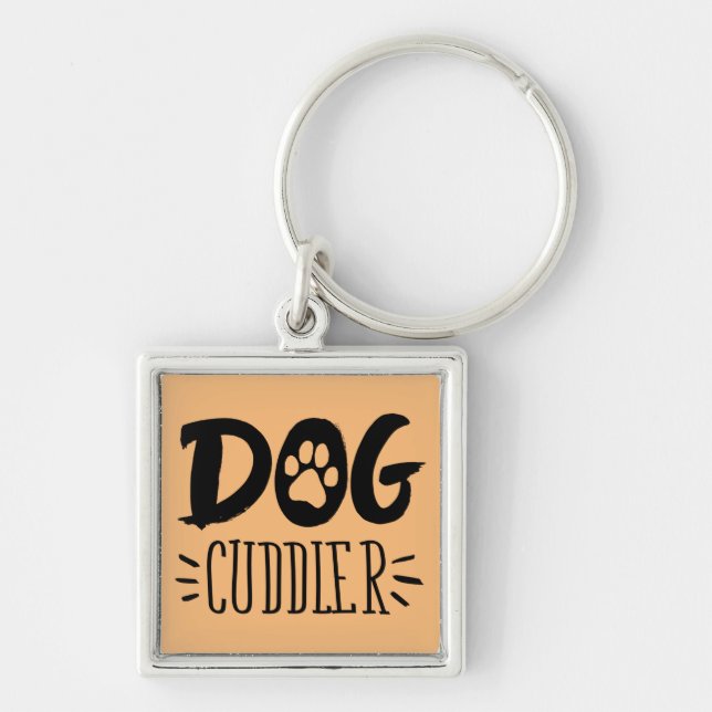 Hund Cuddler Hund Happy Cuddler Gezeichnet Paw Schlüsselanhänger (Vorne)