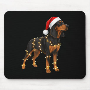 Hund Dachshund Eingewickelt in Weihnachtslichter - Mousepad