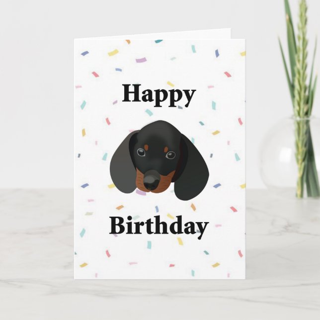 Hund-Dackel Geburtstag Gruß-Karte Karte (Vorderseite)