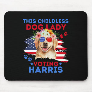 Hund Dame Wähle Kamala Harris 2024 Golden Retrieve Mousepad