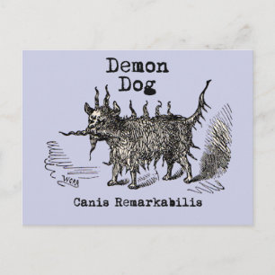 Hund-Dämon Vintage Lustig Süß Postkarte