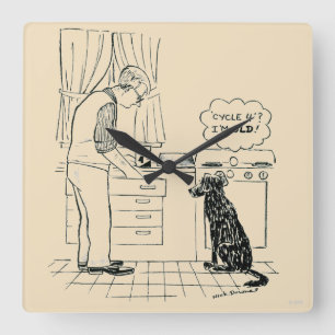 Hund, der älter wird quadratische wanduhr