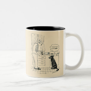 Hund, der älter wird zweifarbige tasse
