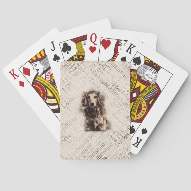 Hund der Dackel Spielkarten (Rückseite)