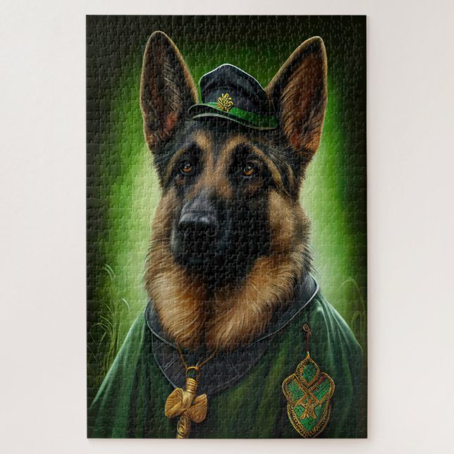Hund der Deutschen Schäferhunde in St. Patrick's D (Vertikal)