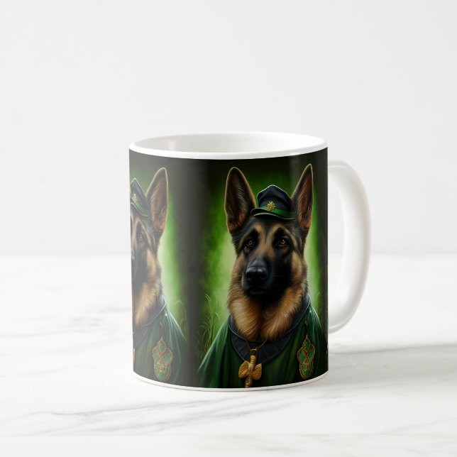 Hund der Deutschen Schäferhunde in St. Patrick's D Kaffeetasse (VorderseiteRechts)