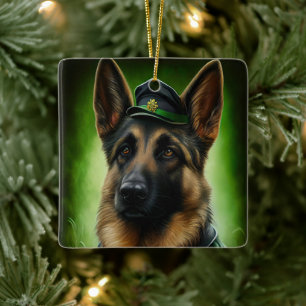Hund der Deutschen Schäferhunde in St. Patrick's D Keramikornament