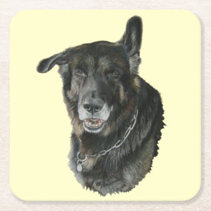 Hund der deutschen Schafhirte Rechteckiger Pappuntersetzer