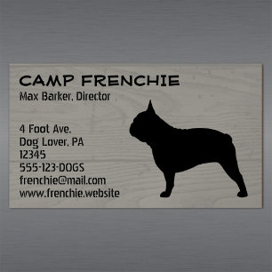 Hund der französische Bulldoggen-Silhouette-  Magnetische Visitenkarte