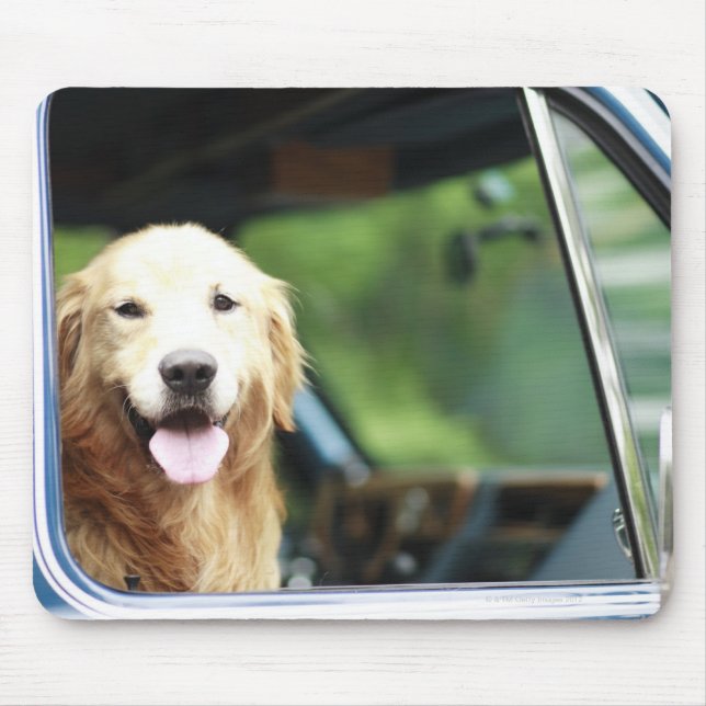 Hund, der im Auto sitzt Mousepad (Vorne)