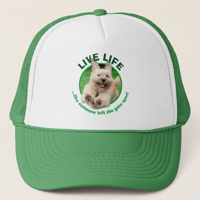 Hund, der in Hof läuft Truckerkappe (Vorderseite)