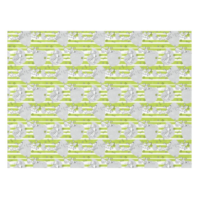 Hund, der Musterhintergrund spielt Tischdecke (Vorderseite (Horizontal))