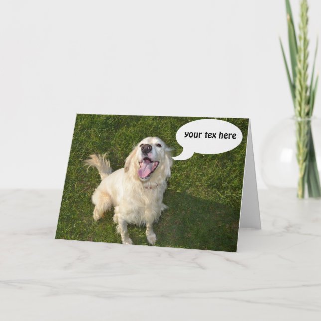 Hund, der Templete spricht Karte (Vorderseite)