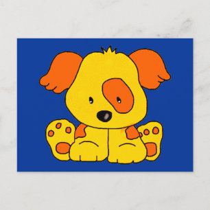 Hund des Kindes gelber orangefarbener Fleck Postkarte