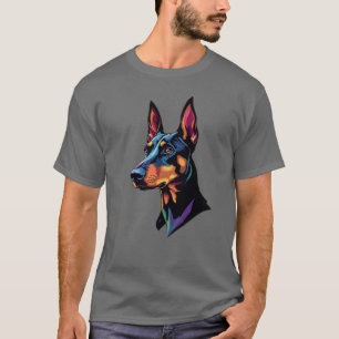 Hund Dobermann Bunt T-Shirt