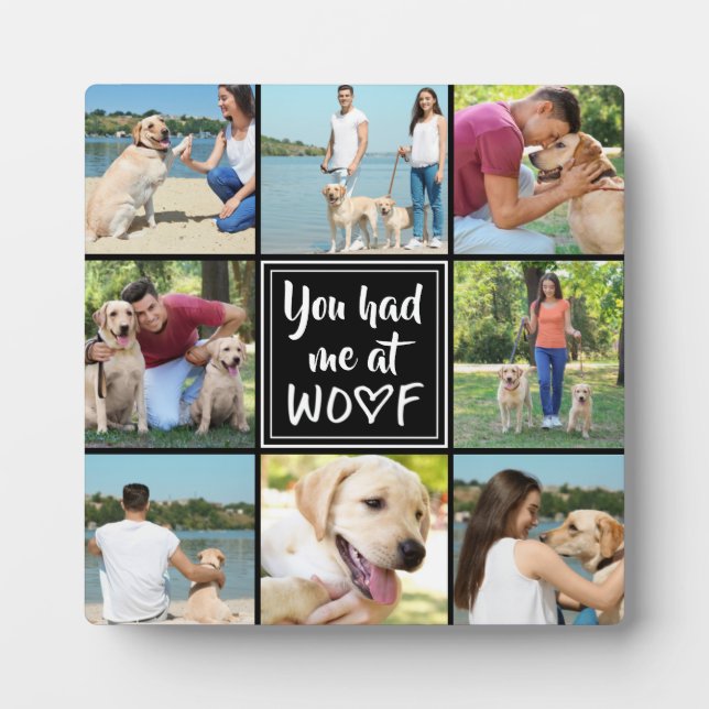 Hund, DU HAST MICH BEI WOOF Foto Collage Fotoplatte (Vorderseite)