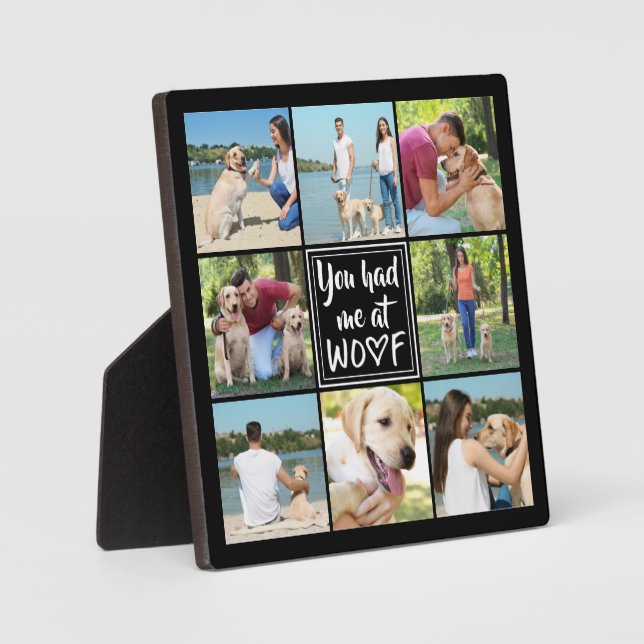 Hund, DU HAST MICH BEI WOOF Foto Collage Fotoplatte (Vorderseite)