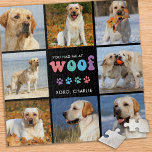 Hund du hattest mich WOOF Custom 8 Foto Collage Re<br><div class="desc">Die Einführung unseres "You Had Me at WOOF"-Puzzles, die perfekte Ergänzung zu den Zuhause von Hundefreunden. Dieses Hundepuzzle zeichnet sich durch ein modernes Retro- und niedliches Design aus, mit Platz für bis zu 8 Bilder Ihres geliebten Haustiers. Es ist eine großartige Möglichkeit, Ihren wütenden Freund zu präsentieren und die besondere...</div>