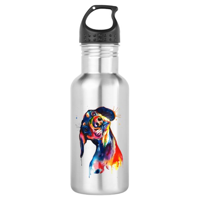 Hund Edelstahlflasche (Vorderseite)
