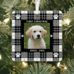 Hund ERST CHRISTMAS Schwarz-weiß Tan Kariert Ornament Aus Metall<br><div class="desc">Erinnern Sie sich an Ihre ersten CHRISTMAS mit Ihrem neuen Welpenhund. Dieser zweiseitige Zierstil hat zwei Ihrer Lieblingsstifte - eines auf jeder Seite. ALLE Texte sind editierbar, sodass Sie sich nach Belieben ändern können. Die personalisierte Vorderseite hat FIRST CHRISTMAS und ihren Namen oder Namen und das Jahr mit einem karierten...</div>