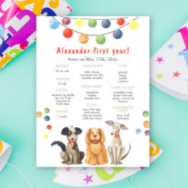 Hund First Geburtstag Meilenstein Geburtstag Poster