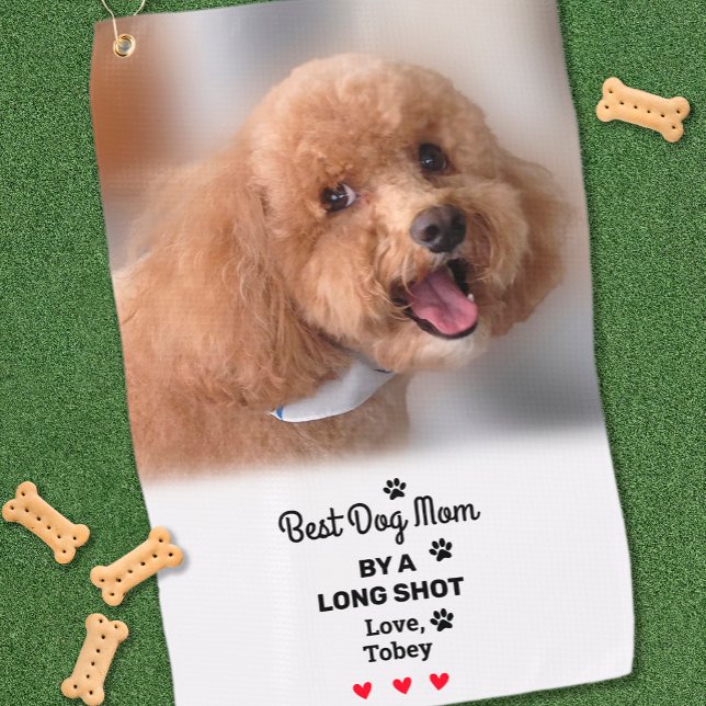 Hund Foto Beste Mama Name Golfer Spaß Hund mehr Ni Golfhandtuch (Dog Photo Best Mom Name Golfer Fun Dog Lover Cute Golf Towel)
