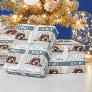 Hund Foto Minimalistisches Frohe Weihnachten Moder Geschenkpapier