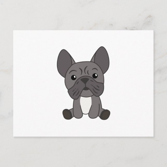 Hund Französischer Bulldog Welpe Niedliche Hunde f Postkarte (Vorderseite)