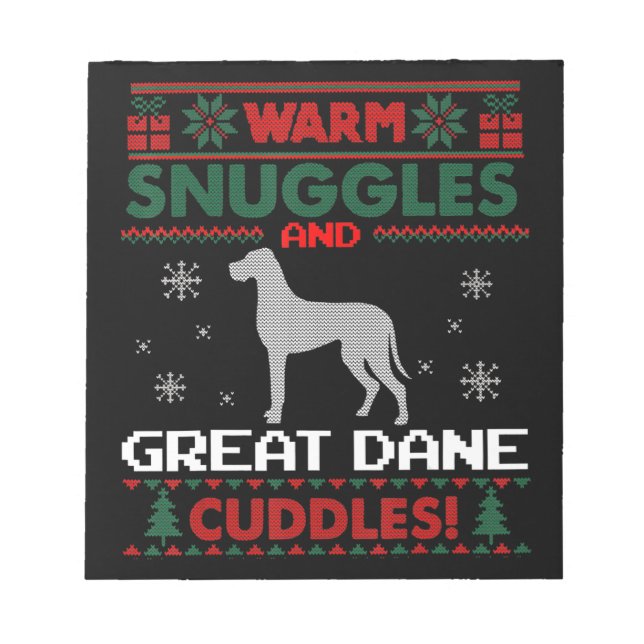 Hund | Frohe Weihnachten Großer Dane Hund Notizblock (Vorderseite)