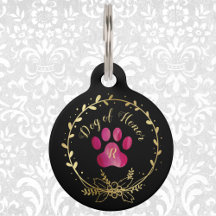 Hund Fuchsia Paw Print Wedding