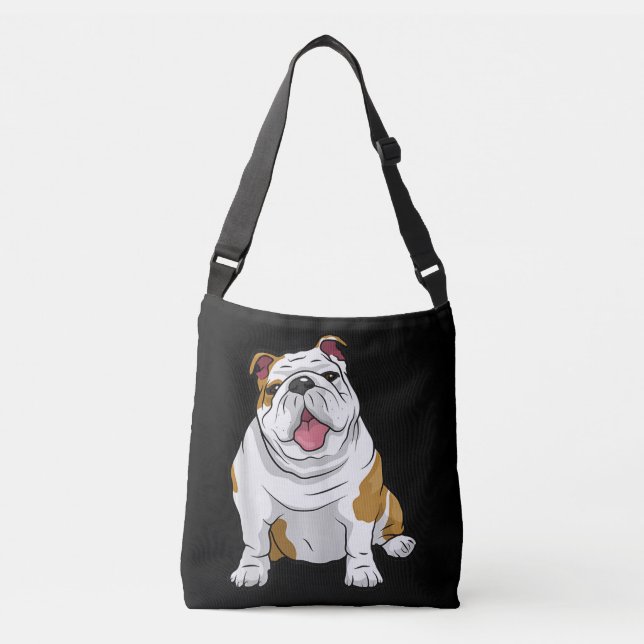 Hund| Funny English Bulldog Welpe Geschenk Tragetaschen Mit Langen Trägern (Vorderseite)