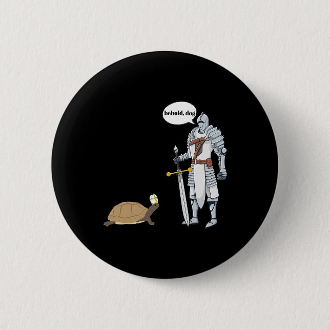 Hund Funny Turtle mit einem Priester hat Unglaubli Button (Vorderseite)