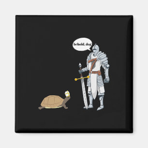 Hund Funny Turtle mit einem Priester hat Unglaubli Magnet