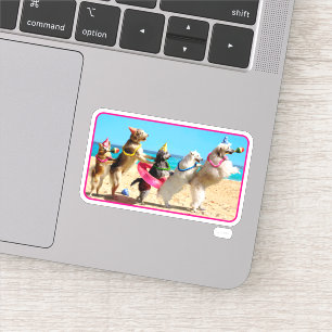 Hund Geburtstag Party Conga Line Aufkleber