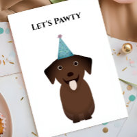Hund Geburtstagskarte, lass uns Pawty Labrador Ret