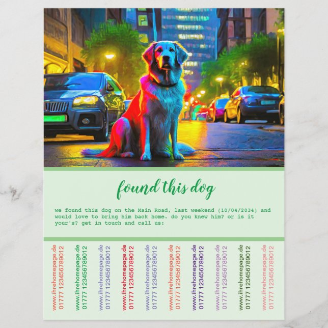 Hund gefunden flyer (Vorne)