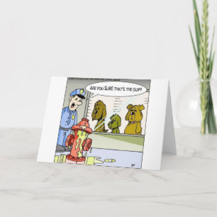 Hund gegen Hydrant Polizei Lustige Geschenke & T-S Karte