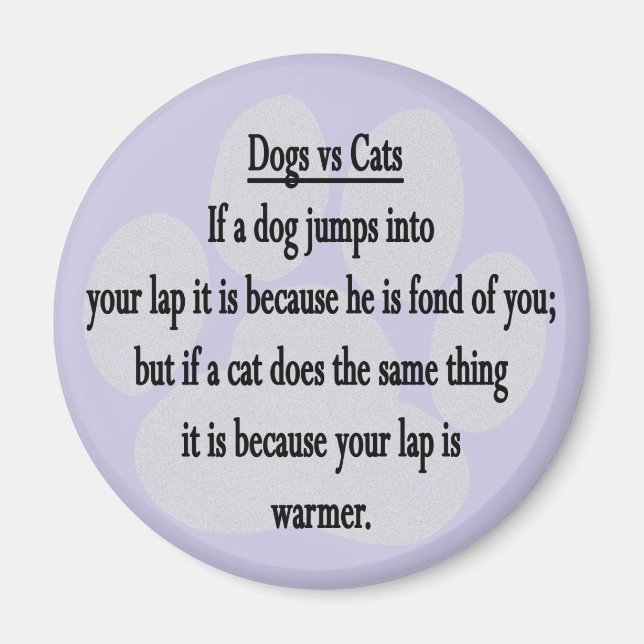 Hund gegen Katze Magnet (Vorne)